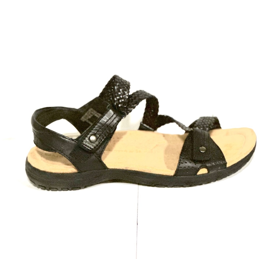 Earth Origins Genuine Leather Black Hiking Sandals Size 9 1/2 - Picture 3 of 7